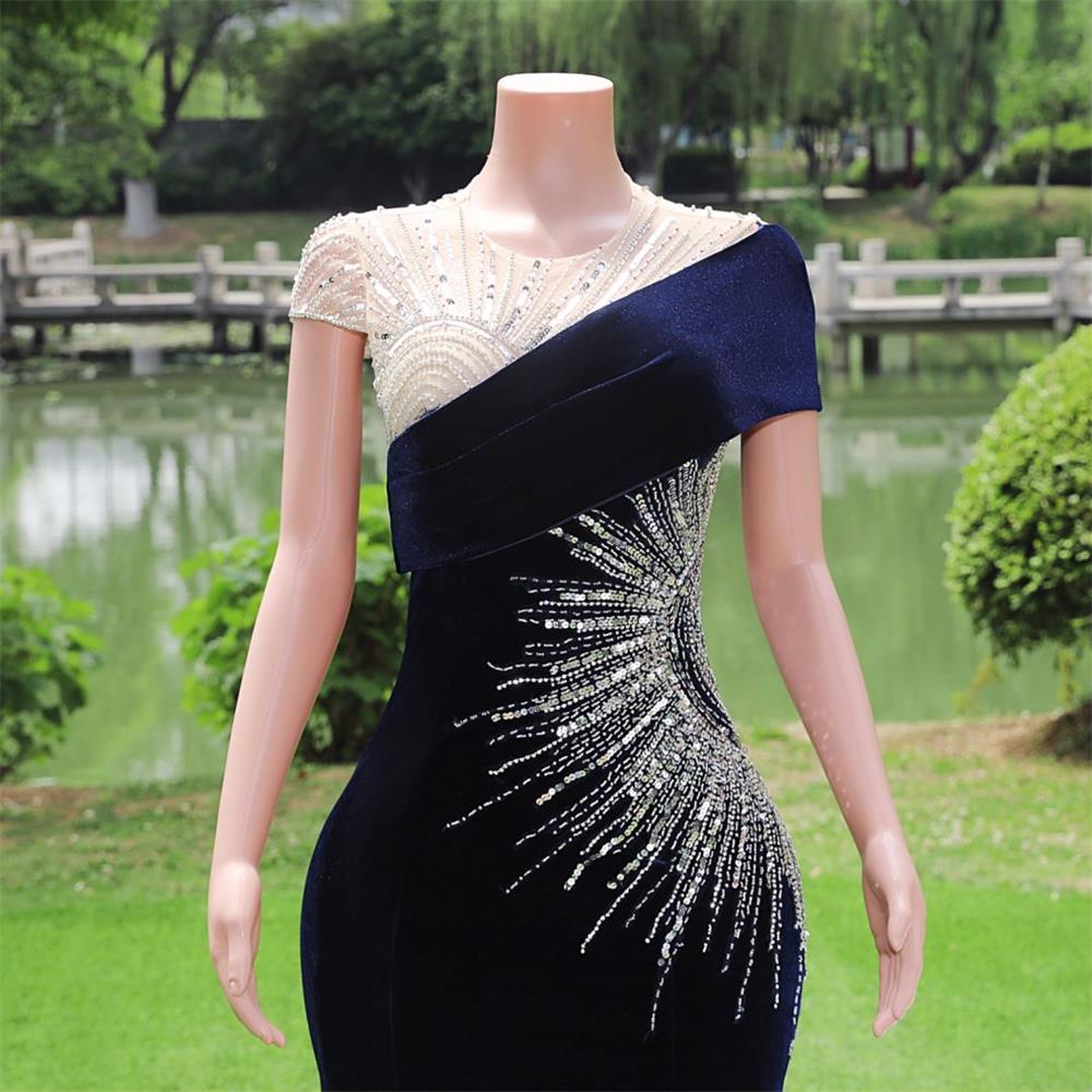 Sjöjungfru pärlor kvällsfestklänningar speciellt tillfälle enkelhet lyx elegans lång kjol Eng660