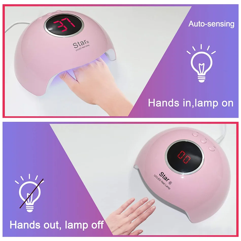 Boulons 36W 12 LED Sécheur à ongles LEMP UV LAMP Nail Art Séchage Capteur automatique Sun Light Smart Timer Home Manucure / Pedicure