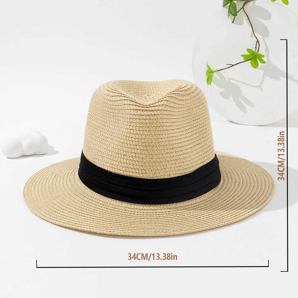 Brede rand hoeden emmer hoeden dames grote zomer ademende zonnebrandcrème hoed heren mode outdoor casual panama brede riem strand coole jazz unisex zon hoed 240407