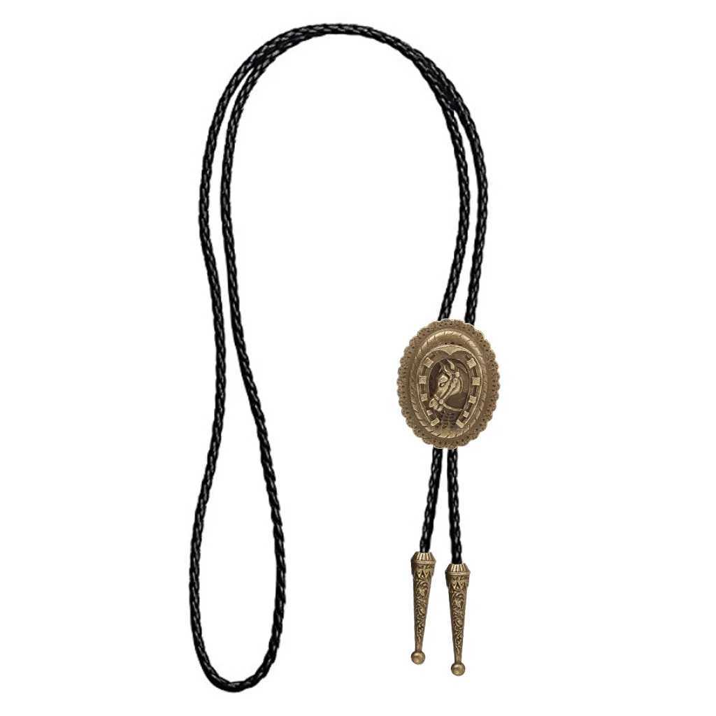 Bolo Ties Ties New Western Stable Horse Bolo Tie Foreign Trade Retro Shirt Chain Bolo Collar Rope Necklace Tie 240407