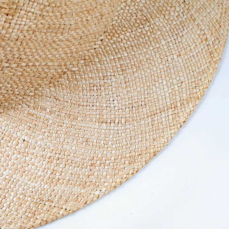 Beauts à bord large seau Philippine Treasure tissé à la main Jazz Top Paille Chapeau printemps Été Light Grass For Women Men Fedora Holiday Beach Q240403