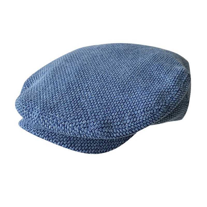 Geizige Brimhüte Herren Hut Frühling und Herbst Vintage News Jungen Klassiker Western Pure Cotton Flat Brown Womens Cowboy Blue Beret BJM73 Q240403