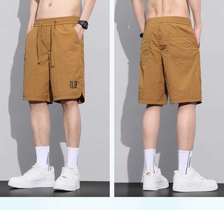 Casual shorts for Men Summer Ice Silk dunne gesneden bijgesneden broek breed en veelzijdige losse rechte tube werkkleding