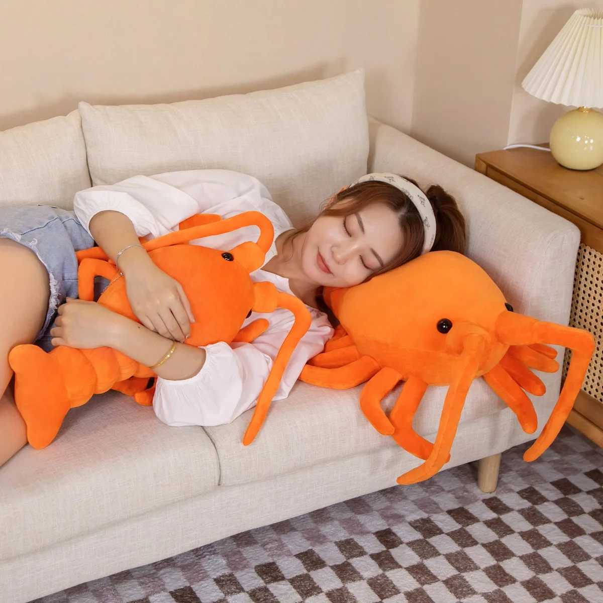 Films TV Toy en peluche 53/68 cm Kawaii Red Lobster en peluche Toys Lifekeke crevet écrevisses Animal Poupée Soft Dound Pillow Birthday Cadeaux pour les garçons enfants 240407