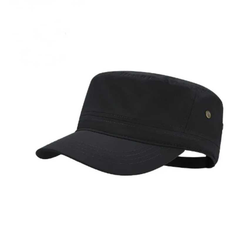 Breda randen hattar hink mens hatt koreansk version fashionabla sommaren platt topp medelålders och äldre mens vår solskade casual anka tunga q240403