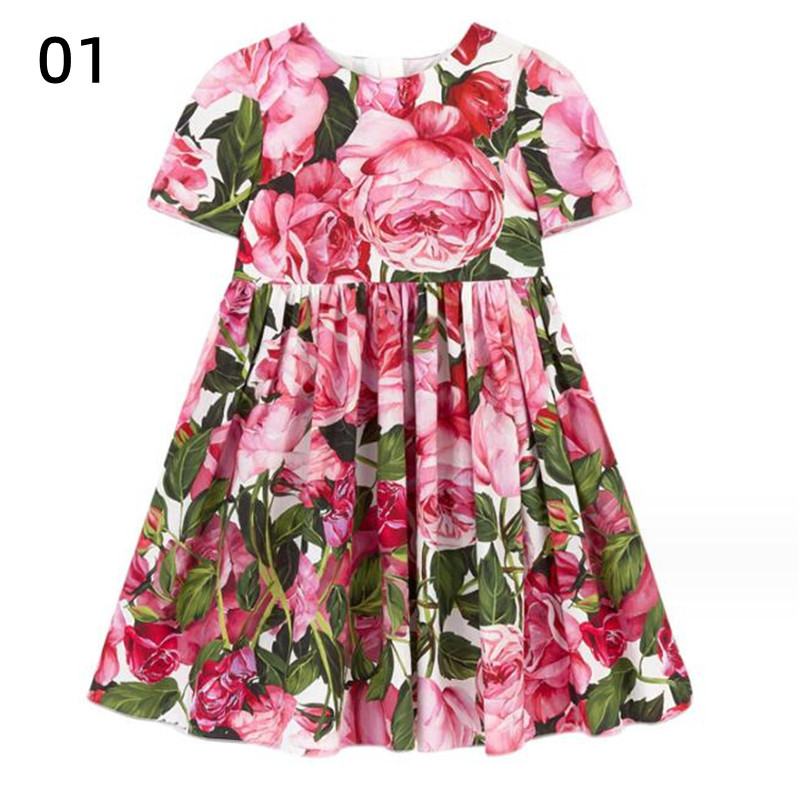 New Bohemian Style Dress for Girls 2024 Summer European and American Full cotton Printed Kids Camisole Dress