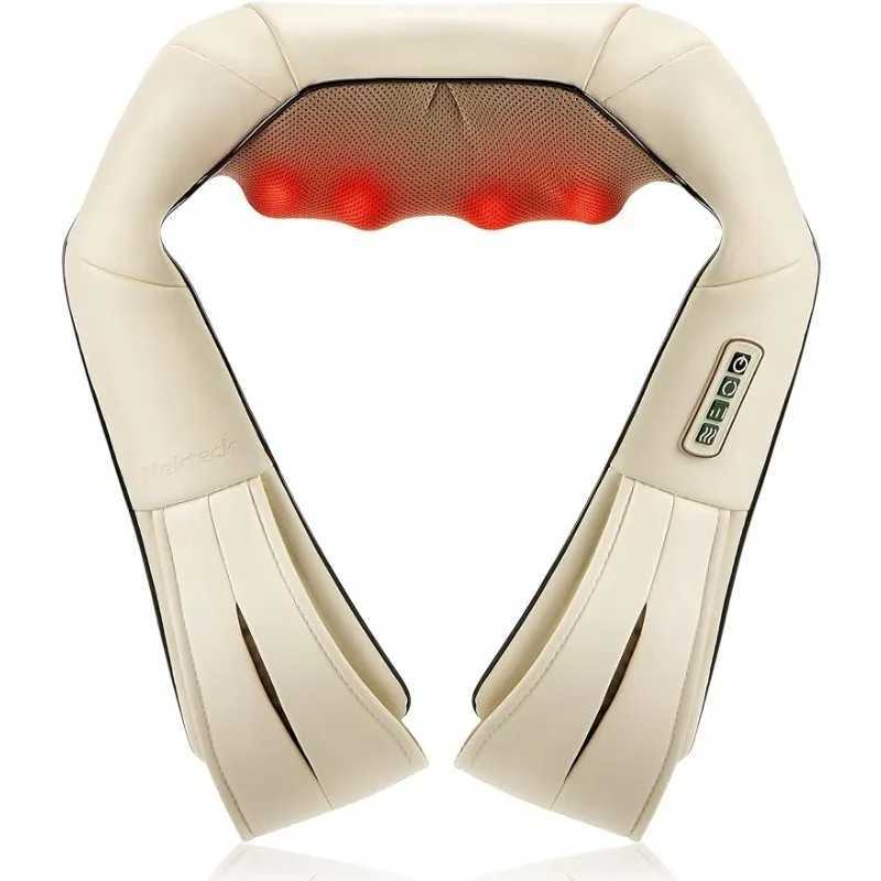 Helkropp Massager Electric Shiatsu Neck Back Massage sjal Uppvärmning Knådning Cervical Massager axelhals Trapezius Muscle Massager Chiropractic 240407