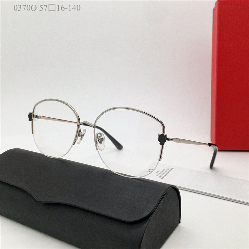 New fashion design optical glasses 0370O cat eye shape 18k half frame gold-plated ultra-light optical men and women business style versatile eyewear top quality