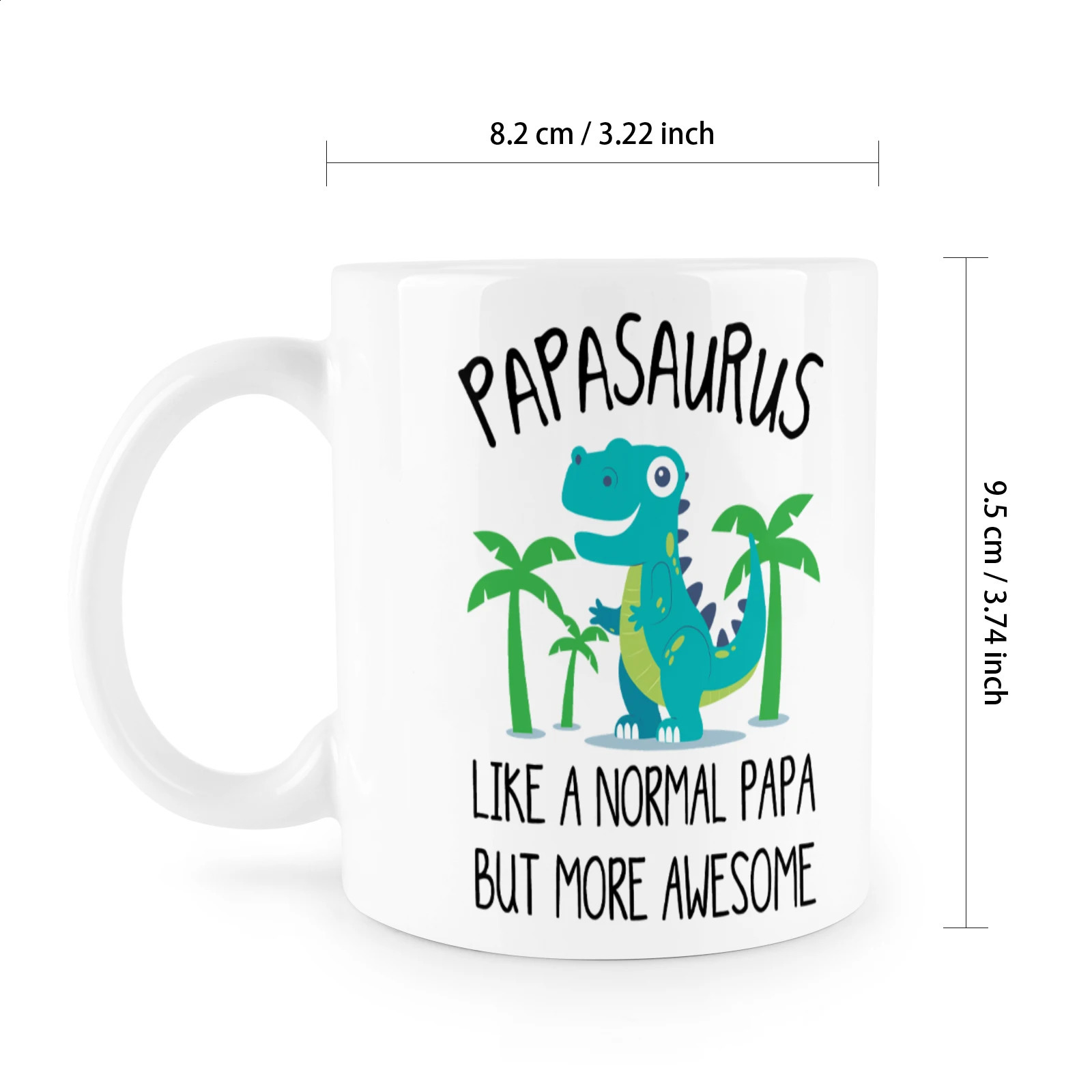 カスタムかわいいアライグマカップ普通のパパのようなパパサウルスですが、より素晴らしい11オンスセラミックマグミルクティードリンクウェアGIF 240407