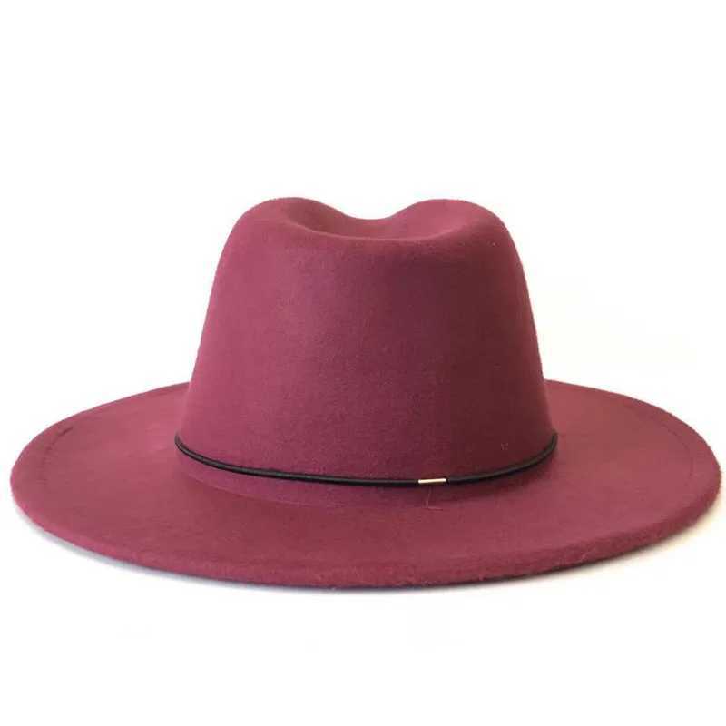 Chapeaux à bord large chapeaux Bucket avec une grande casquette Gentleman Gentleman Elegant Lady Winter Automne Caps Jazz Femmes Men de laine HAPES VINTAGE Gangster Trilby Felt Fedora Hat 240407