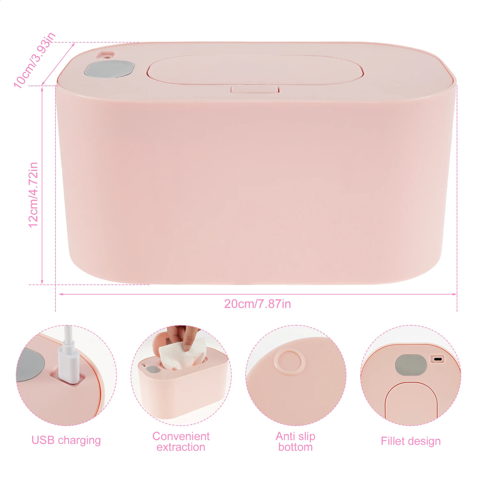 Baby Wipe Warmer Heater Wet Towel Dispenser Napkin Heating Box Home Car Use Mini Wipe Warmer Case Disinfecting Wipes Tissue Box 240322