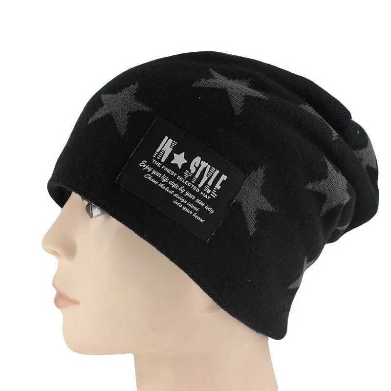 Beanie/Skull Caps Ny anlända vuxna modemän hattar unisex casual beanies skallies vinter varmt varumärke stick gorros motorhuven försäljning q240403