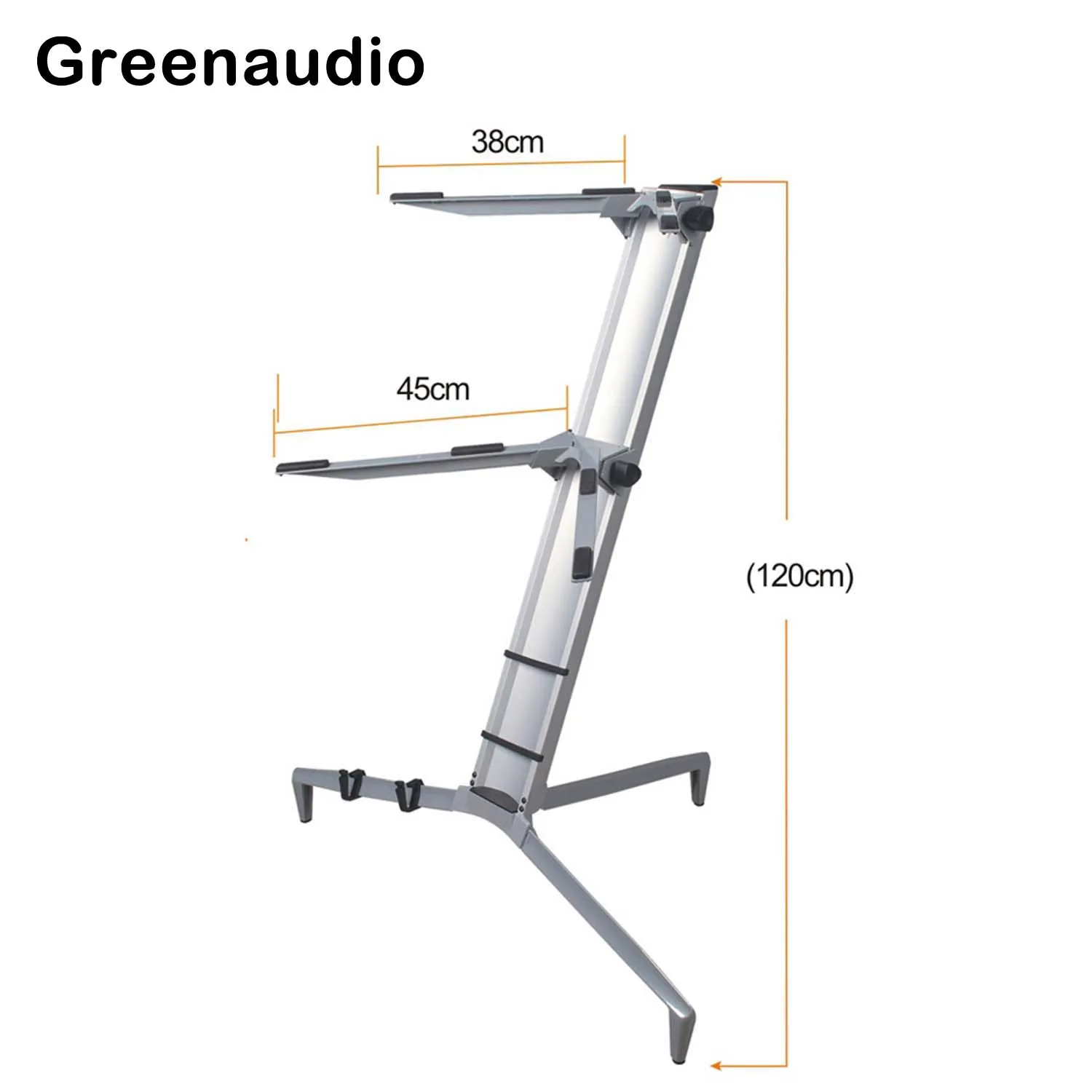 Stand gazys01 Professional Silver Music Aluminium Piano Stand avec clavier Microphone Holder for Concern Singing Performance