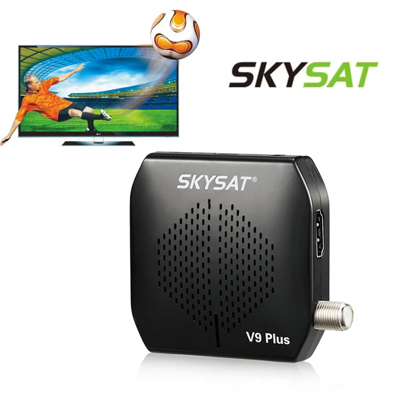 Box Skysat V9 Plus Mini Mini Receptor de TV por Satélite Decodificador DVBS2 Receptor MPEG4 HD 1080p USB WiFi 3G CS Biss Vu Digital TV Box