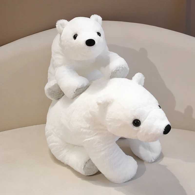 Movies TV Plush Toy 40/50cm Polar Bear Brown Bears Simulatie Giant Panda Plush Toy Lifelike echte pluizige dieren Doll troostende cadeau voor kind 240407