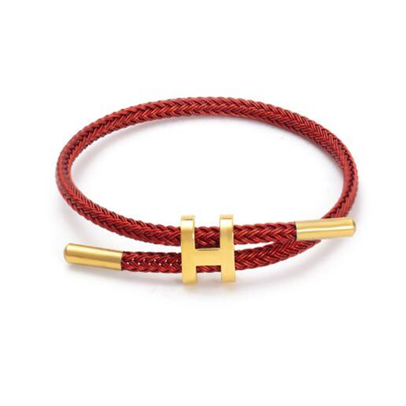 Luxe multicolor bedel verstelbare armband mode geen fade roestvrijstalen draad waterdicht touwarmband voor mannen vrouwen sieraden AB106