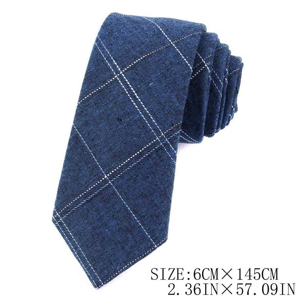 Coules de cou Coton Skinny Tie pour hommes Femmes Tie à plaid à plaid décontractée pour la fête Business Neckties Adult Cost Slim Neck Ties for Gifts 240407