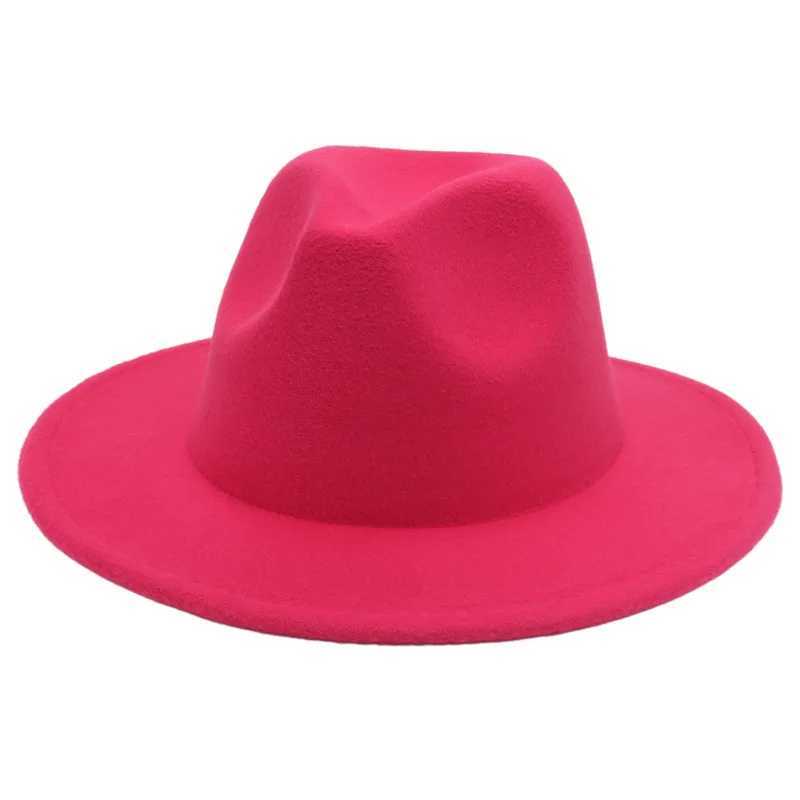 Wide Brim Hats Bucket Classic Women Fedora Autumn Winter Gentleman Jazz Felt Hat For Men Retro Church Lady Flat Dress Q240403