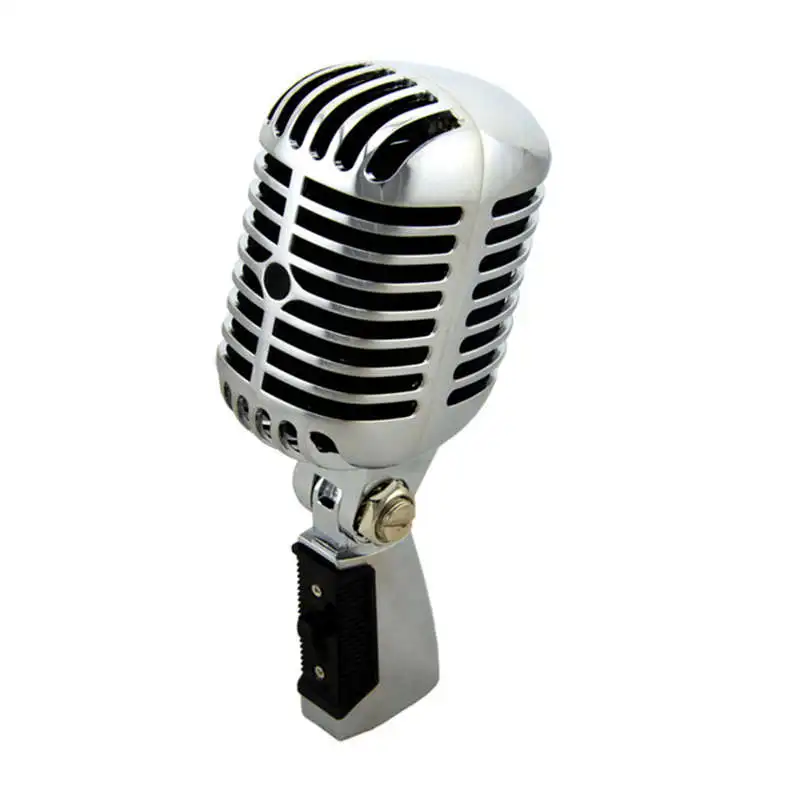 Microfoni Professional Cablaggio Classico Vintage Classico Microfono di buona qualità Moving Coil Dynamic Mike Deluxe Metal Vocal Old Style KTV Mic Mike Mike
