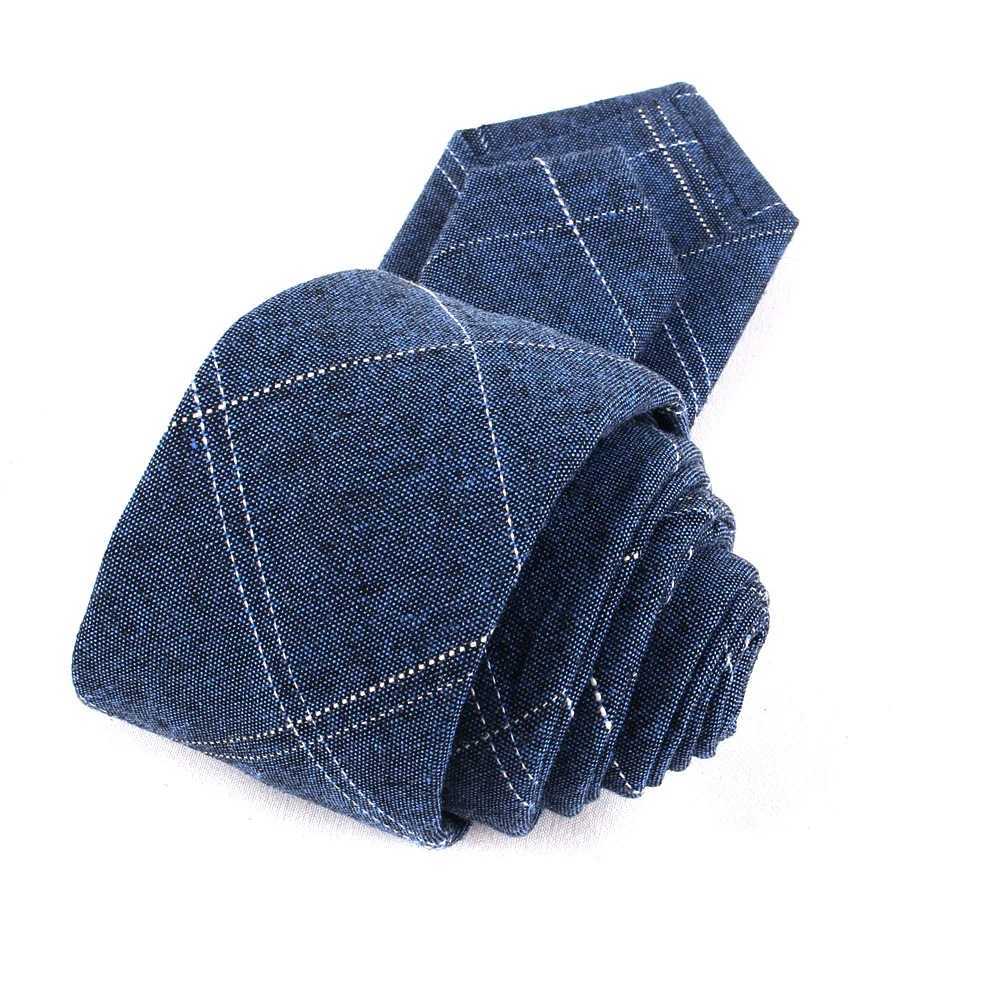 Coules de cou Coton Skinny Tie pour hommes Femmes Tie à plaid à plaid décontractée pour la fête Business Neckties Adult Cost Slim Neck Ties for Gifts 240407