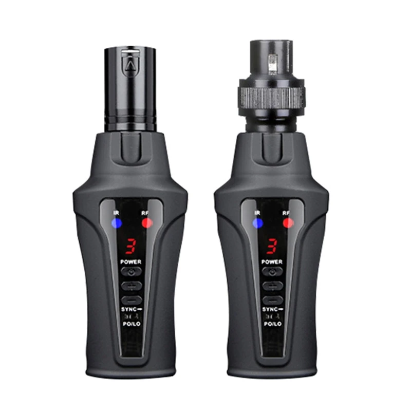 Accessories Plugon Microphone Wireless System XLR Transmitter and Receiver Adapter with Rechargeable 3.7V Lithium Battery