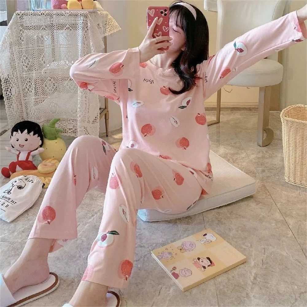 Abbigliamento la casa Nuovo moda cartone animato Casualmente abbigliamento la casa la casa del pigiama set da donna a maniche lunghe set da donna comodo pajamasl2403