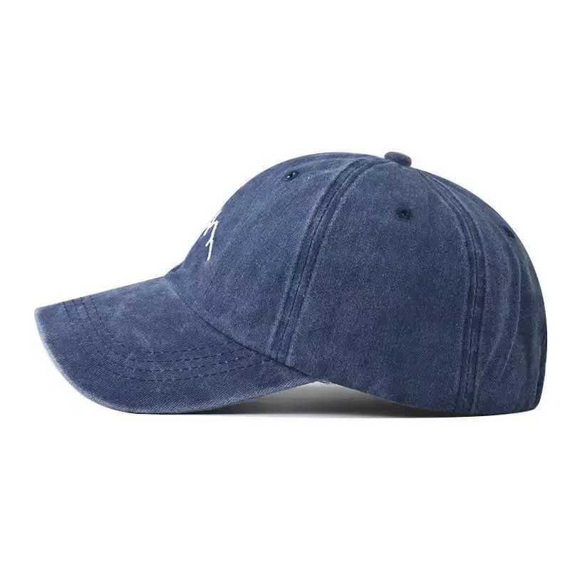 Ball Caps Unisexe Coton Wash Hat Mountain Broidered Retro Baseball Chat Mens Ajustement Casual Outdoor Street Street Street Sports Hat Q240403