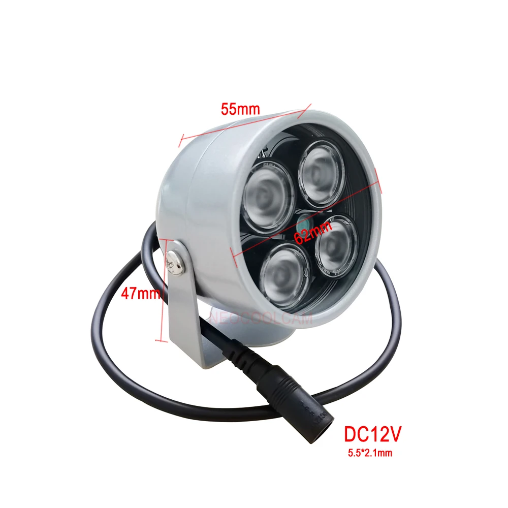 Akcesoria 850 nm 4 tablica LED Illuminator Lekkie Lekkie IR Wodoodporne Nocne Nocne widzenie CCTV Światło wypełnienia CCTV 90/60/45Degree