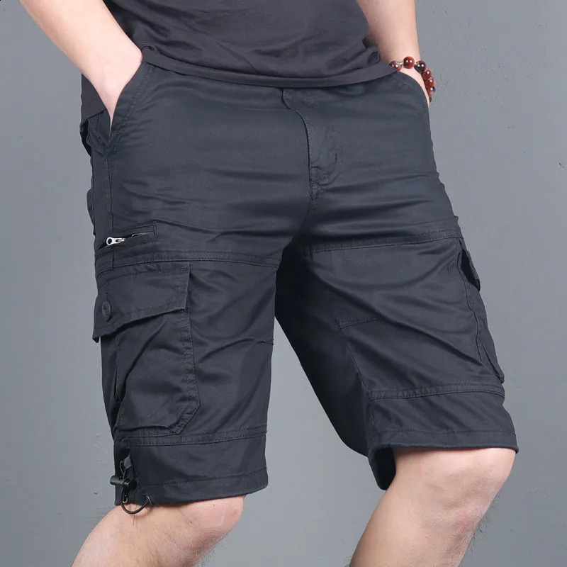 MultiPocket Cargo Shorts Mens Summer Loose Pants Large Size Fashion Casual Sports Cotton Camo Short Plus S6XL 240407