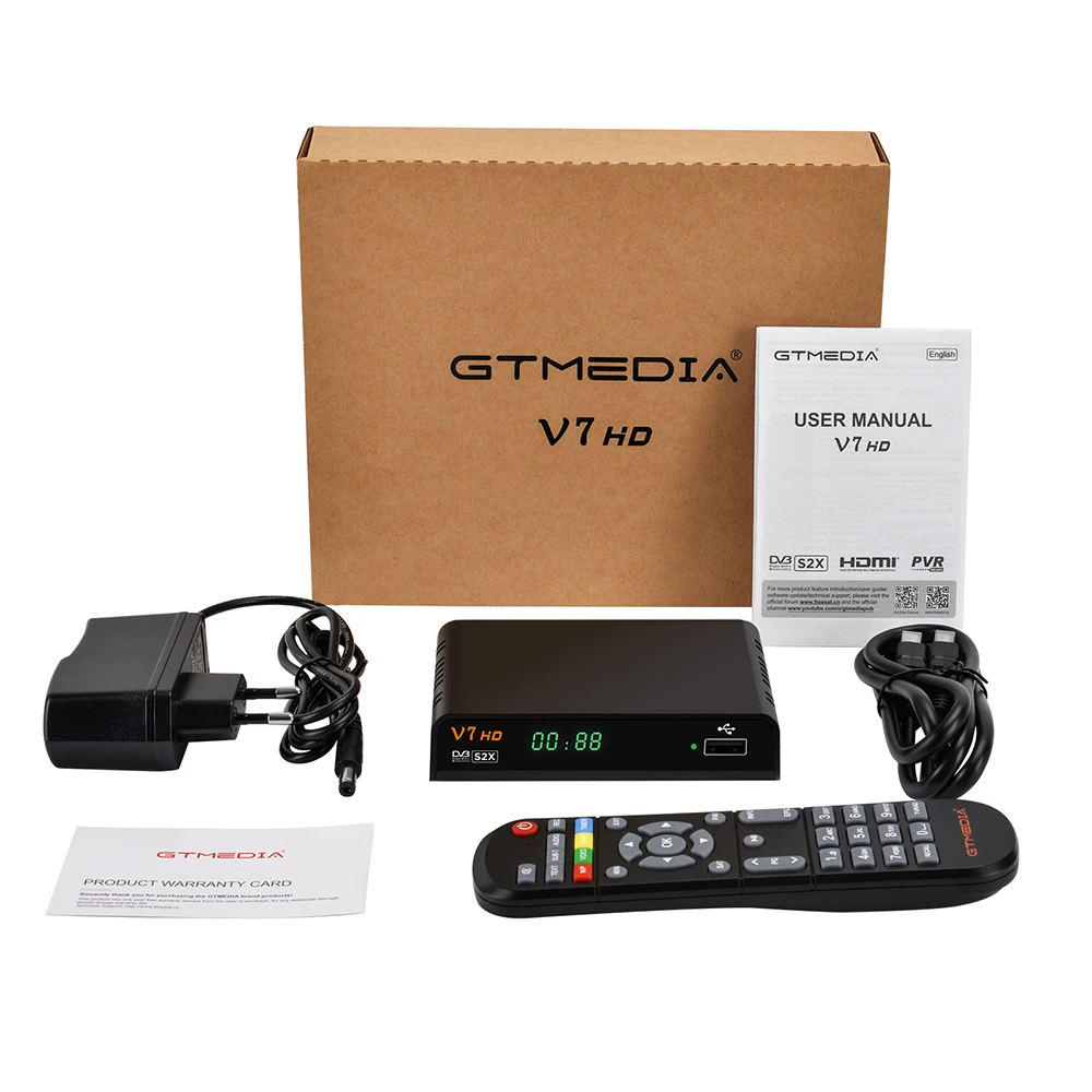 レシーバーFTA受容体GTMEDIA V7 HD with USB WiFi Free 1080pフルHD DVBS/S2/S2XレシーバーデジタルボックスアップグレードGTMEDIA V7S HD