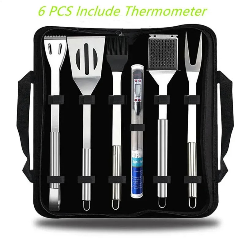 BBQ Tools Set Barbecue Utensil Accessoriesthermometer Grillzubehör Outdoor Gril Tools Set BBQ Utensil Set 240329