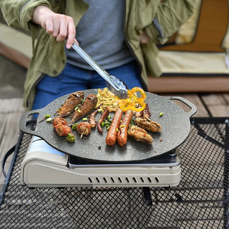 3Sizes Grill Pan à pâtisserie Poux de cuisson BBQ non cache-cuiseuse à induction pour les ustensiles de cuisine en plein air