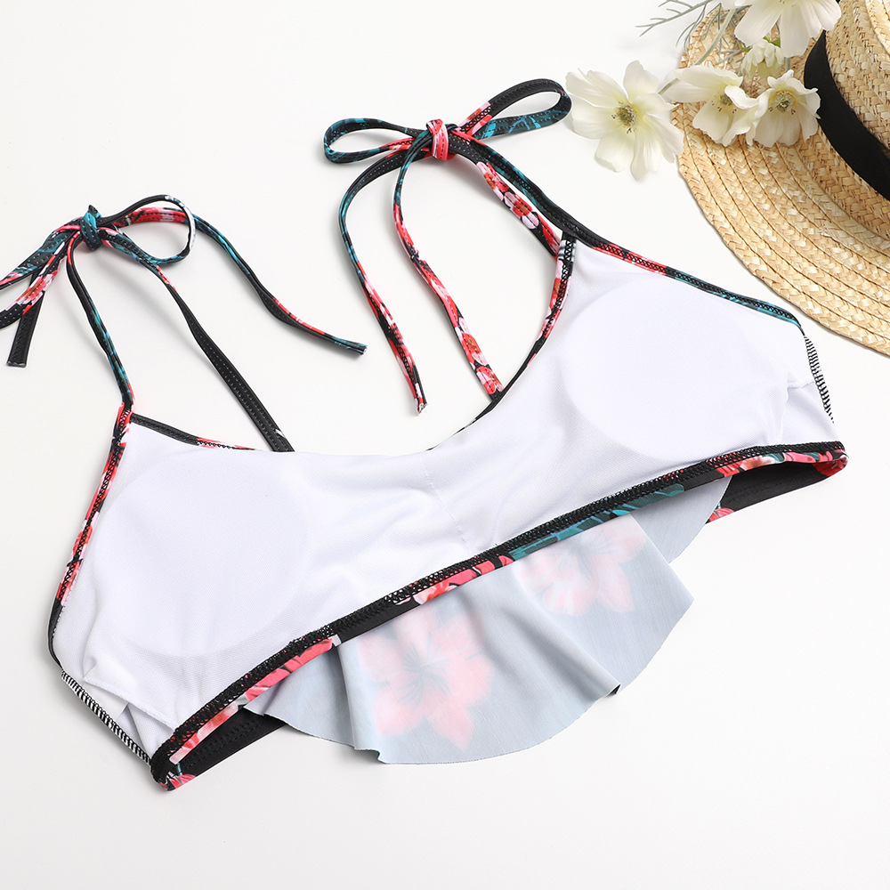 Set di bikini con stampa floreale di New Women Sexy Push Up Women Swimwear for Women Lace Up Thong Biquinis Summer Beach Bathing costine