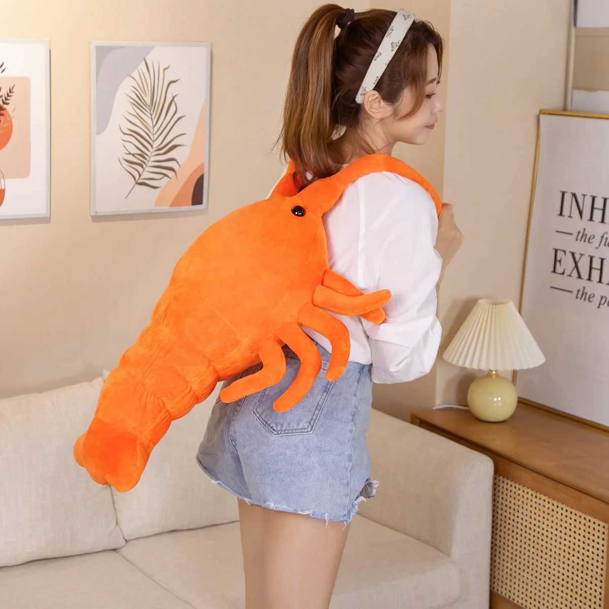 Films TV Toy en peluche 53/68 cm Kawaii Red Lobster en peluche Toys Lifekeke crevet écrevisses Animal Poupée Soft Dound Pillow Birthday Cadeaux pour les garçons enfants 240407