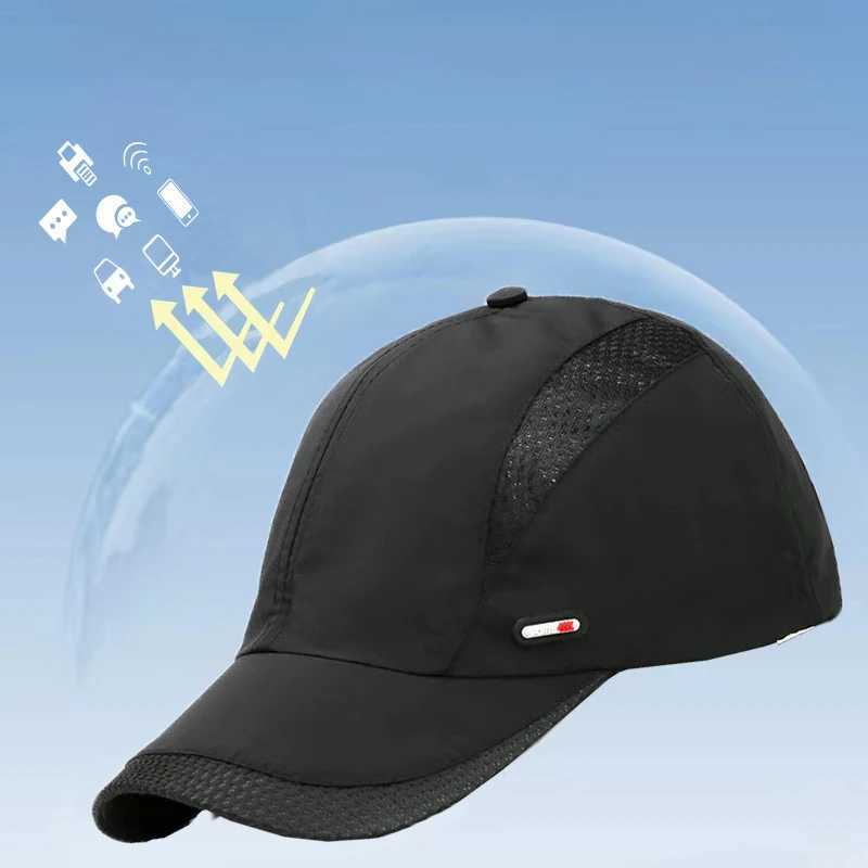 Ball Caps Neutral Anti Radiation Hat Half/All Silver Fiber Optic Electromagnetic Wave Rfid Shielding Monitoring Room TV EMF Protective Q240403