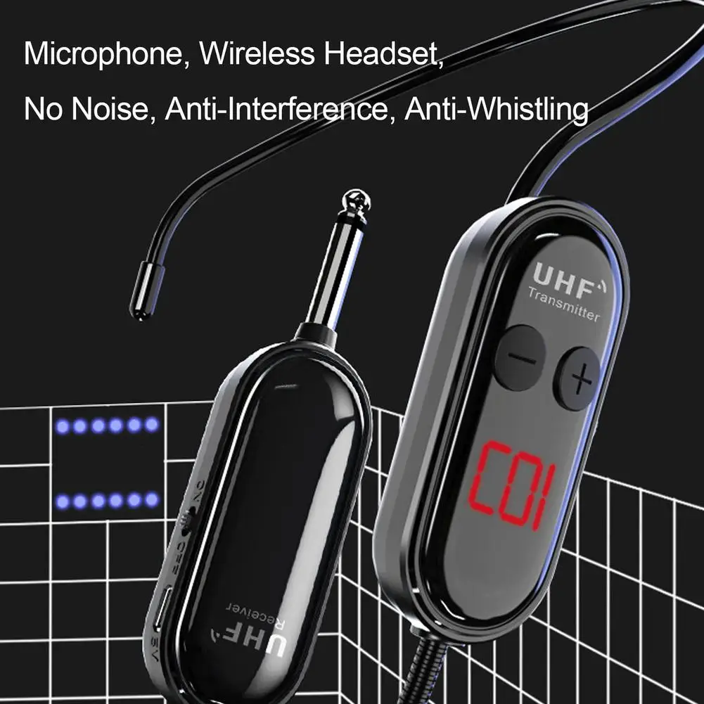 Microphones Montrôlé UHF Wireless Microphone Mic de poche pour amplificateur vocal Audio Performance extérieur Performance Dance Professeur de danse