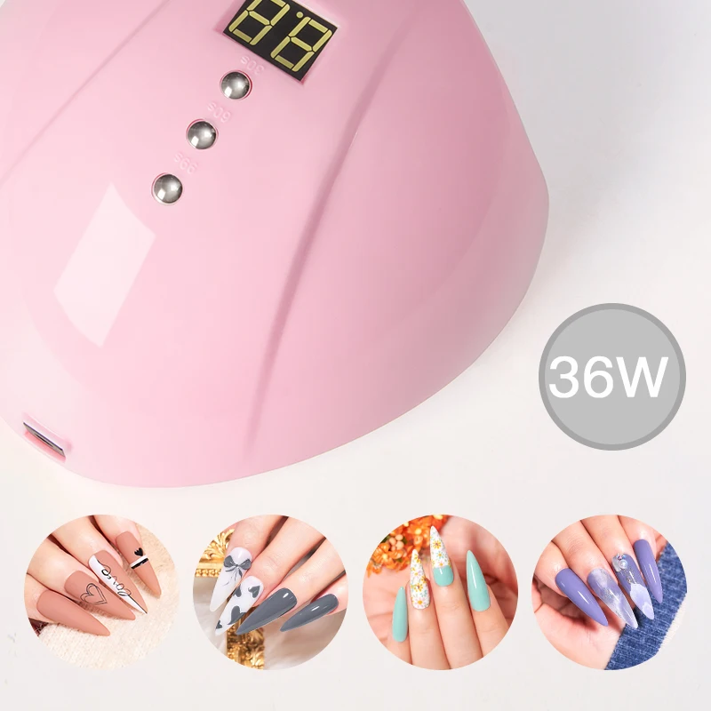 Stocks Uv Led Nail Lamp 36w Portable Usb Cable Home Use Connector Drying Nails Lamp 30/60/90s Timer Varnish Nail Art Lamp Dryer