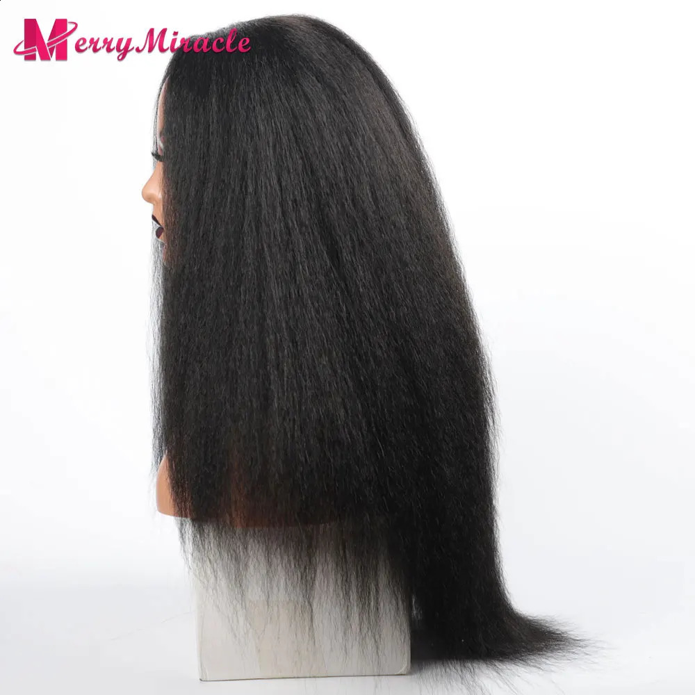 Long Kinky Straight Synthetic Hair for Women Afro Blonde Black Ginger White Red s 240327