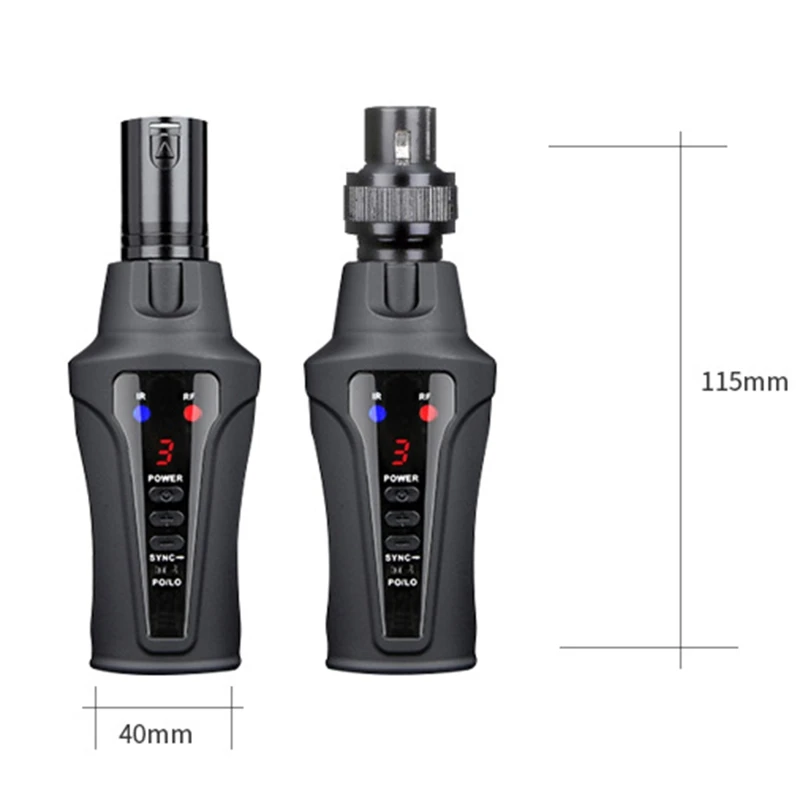 Accessories Plugon Microphone Wireless System XLR Transmitter and Receiver Adapter with Rechargeable 3.7V Lithium Battery