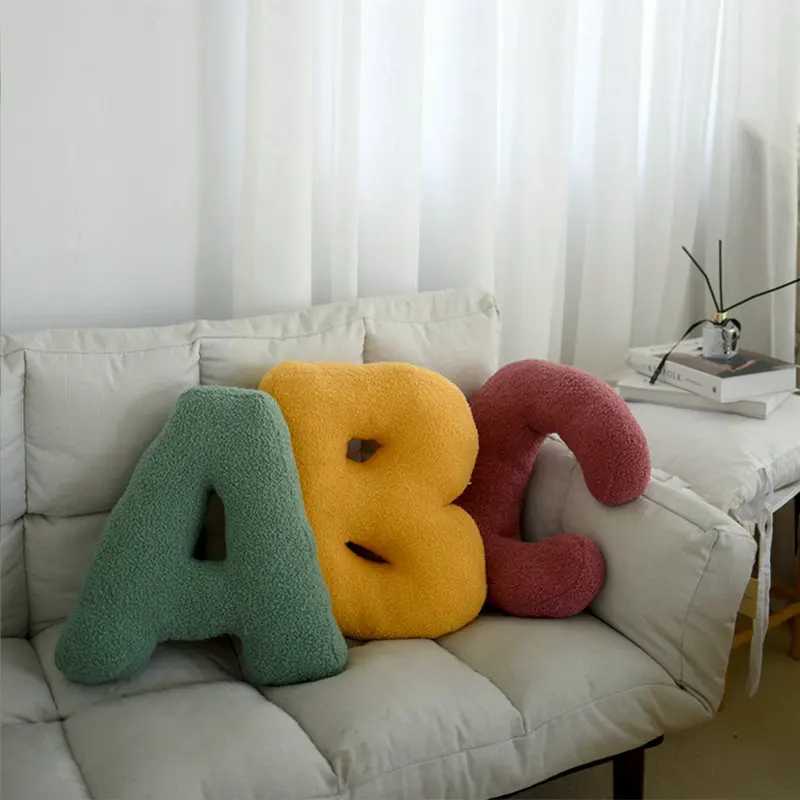 Movies TV Plush toy Cartoon A B C D E F Plush Letter Pillow Stuffed DIY Word Plush Toy Party Decoration Photograph Gifts Birthday Gift 240407