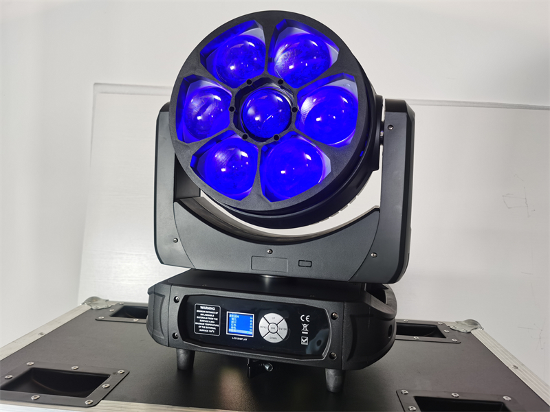 com estojo super brilhante 7x60w rgbw led zoom wash pixel movimentando a luz da cabeça com efeito de olho de abelha para concert shows dj club