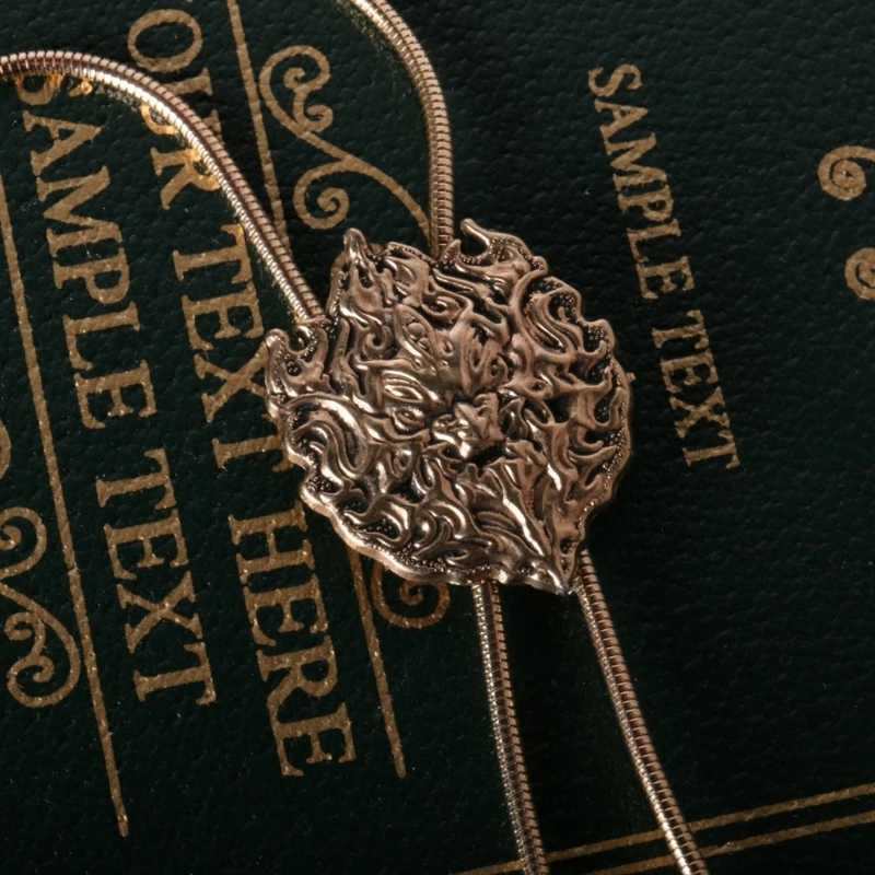 Bolo Ties Fashion Relief Dragon Tie Pendant Necklace Gothic Necktie 240407