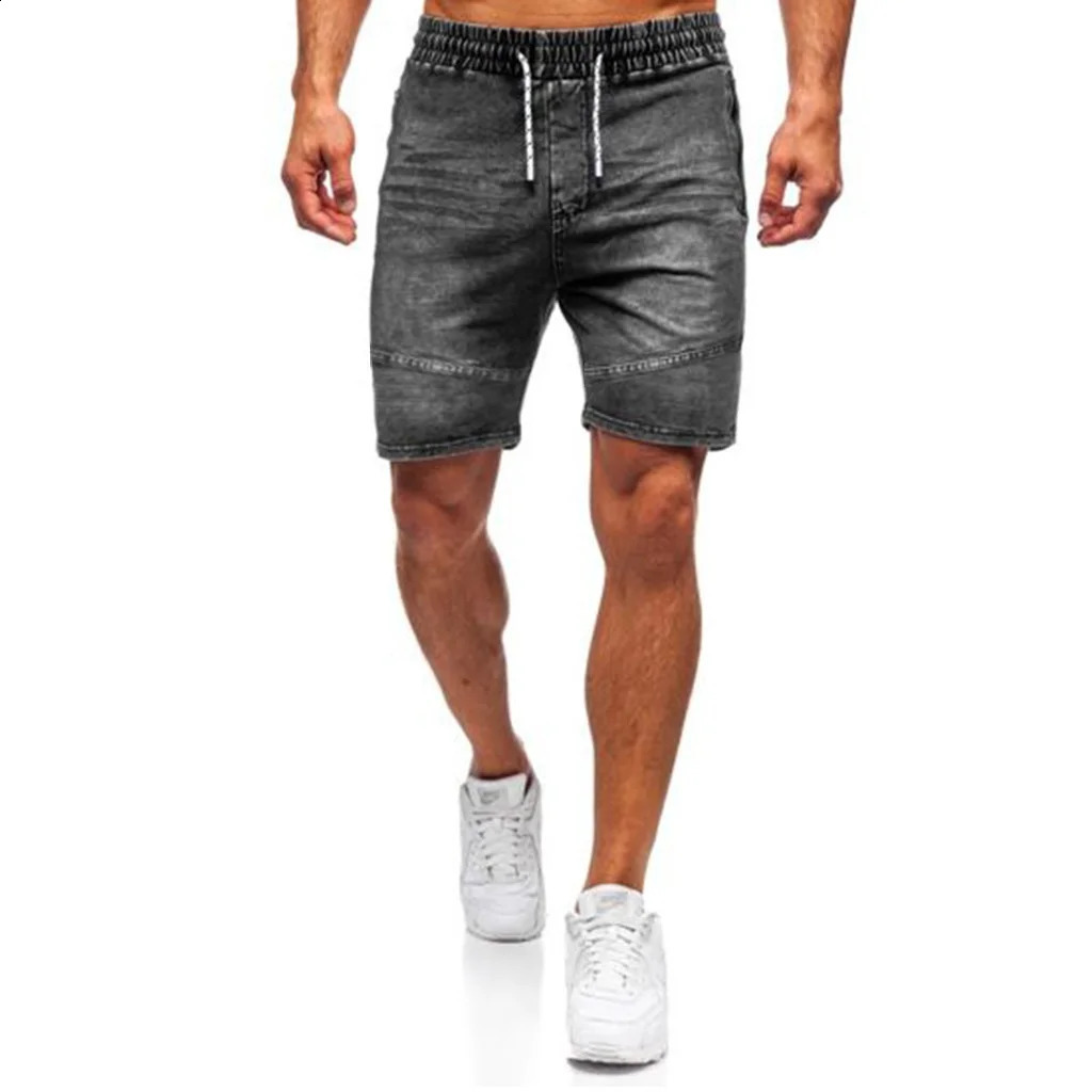 Plus maat S3XL Men Denim shorts zomer Casual Fashion Classic Vintage Cotton Drawing Elastische Stretch Knie Lengte Jean 240407