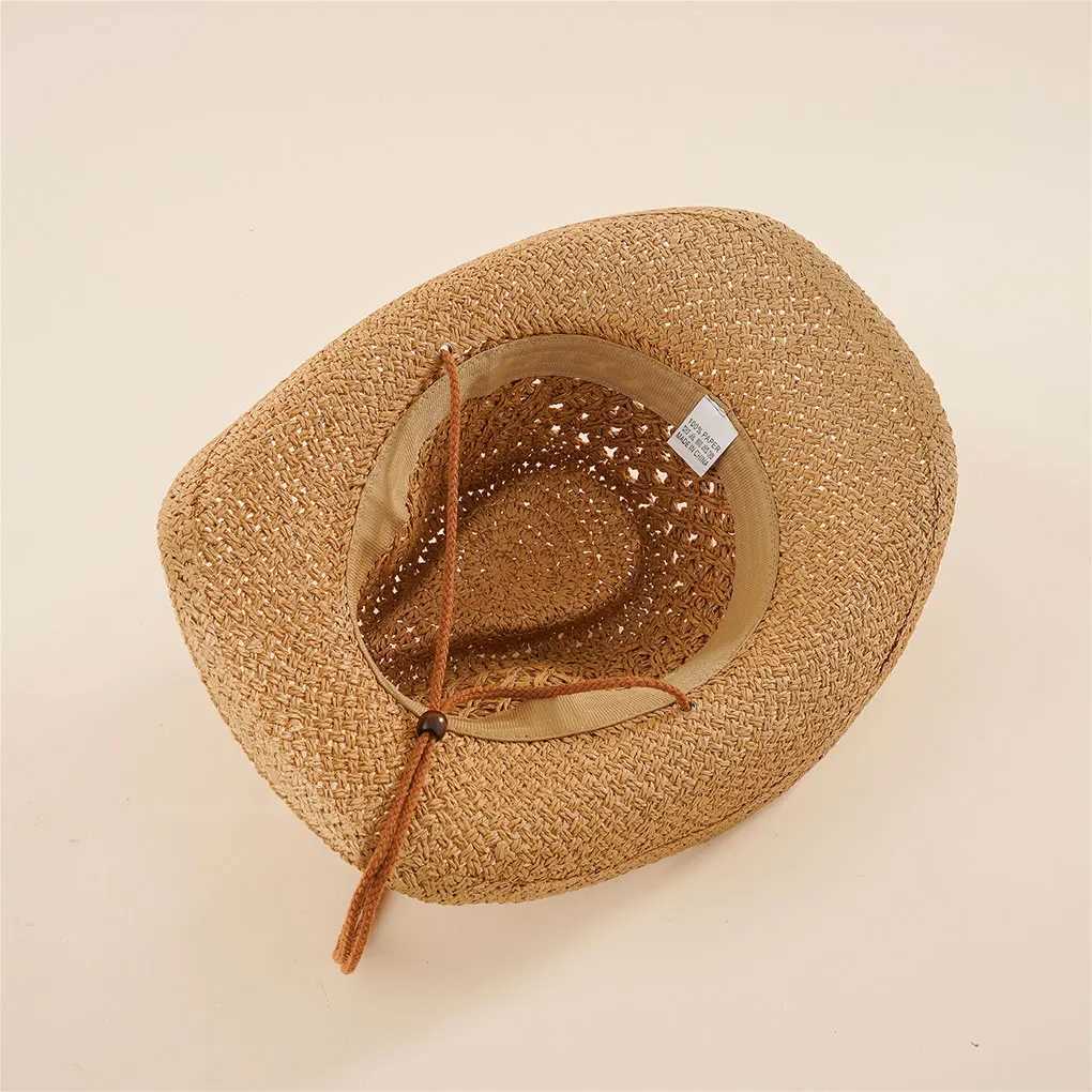 Brede randmogjes emmer hoeden stijlvolle cowboyhoed voor mannen en vrouwen ademende en waterdichte schaduw pp outdoor strohoeden 240407