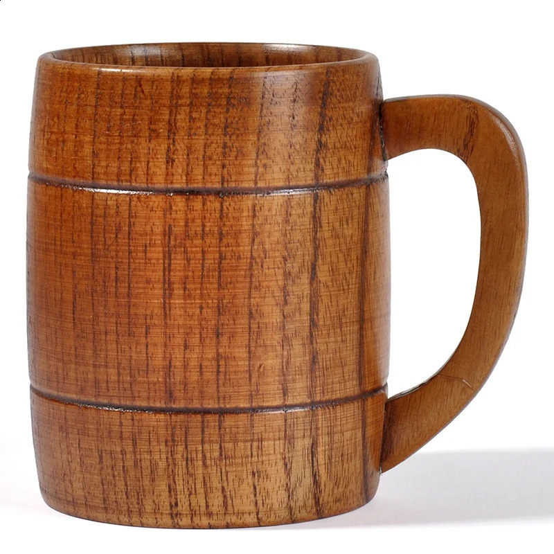 320Ml Classic Style Jujube Wood Beer Mug Personalized Bar Living Room With Handle Ear 240407