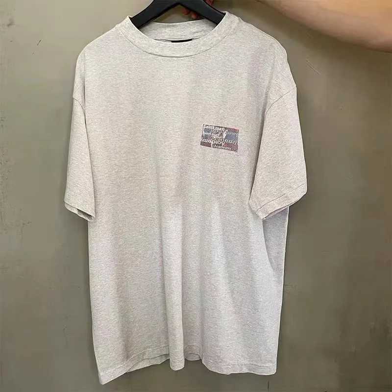 Camisetas masculinas academia cinza Saint Michaels the-shirt de manga curta de t-shirt de grandes dimensões mulheres 1 1 de alta qualidade Tops lavados vintage J240402