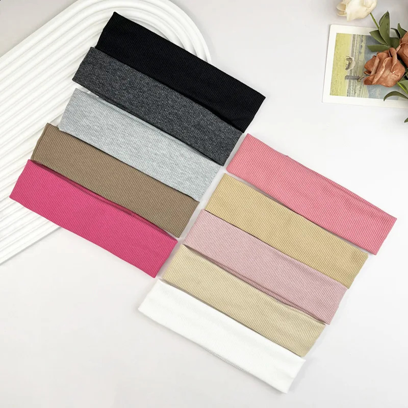 Fashion Sports Headbands for Women Fitness Running Yoga Solid Color Elastic Hairbands Stretch Makeup Hair Accessories Head Band240325