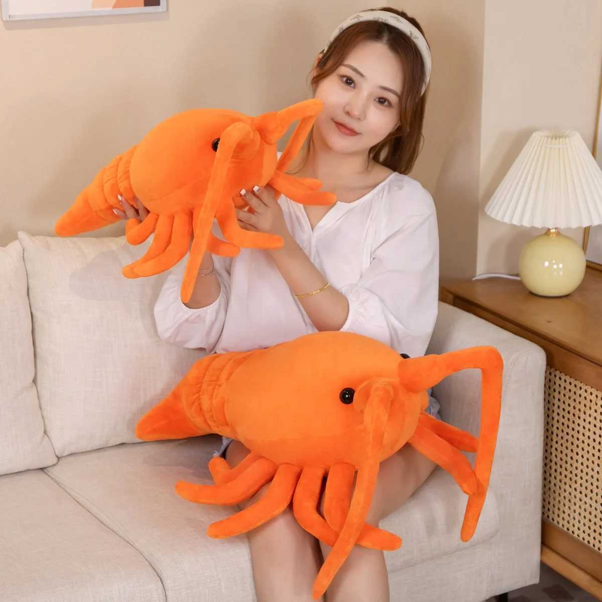 Films TV Toy en peluche 53/68 cm Kawaii Red Lobster en peluche Toys Lifekeke crevet écrevisses Animal Poupée Soft Dound Pillow Birthday Cadeaux pour les garçons enfants 240407