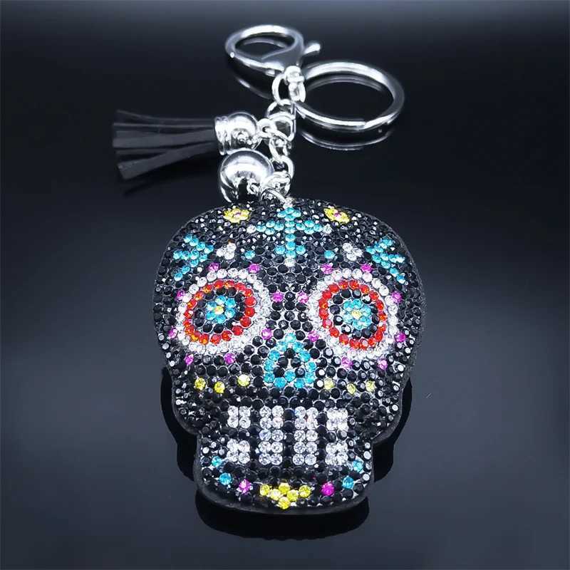 Keychains Lanyards Death Skull Pildel Sac Corvgerie ACCESSOIRES ACCESSOIRES CRISTAL ALLIAGE DIAMON