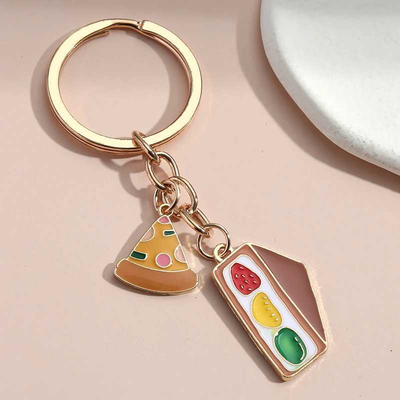 Keychains lanyards schattig voedsel sleutelhanger worst eier cake ijs parelmelk thee sleutelring middagketens voor vrouwen geschenken handgemaakte sieraden Q240403